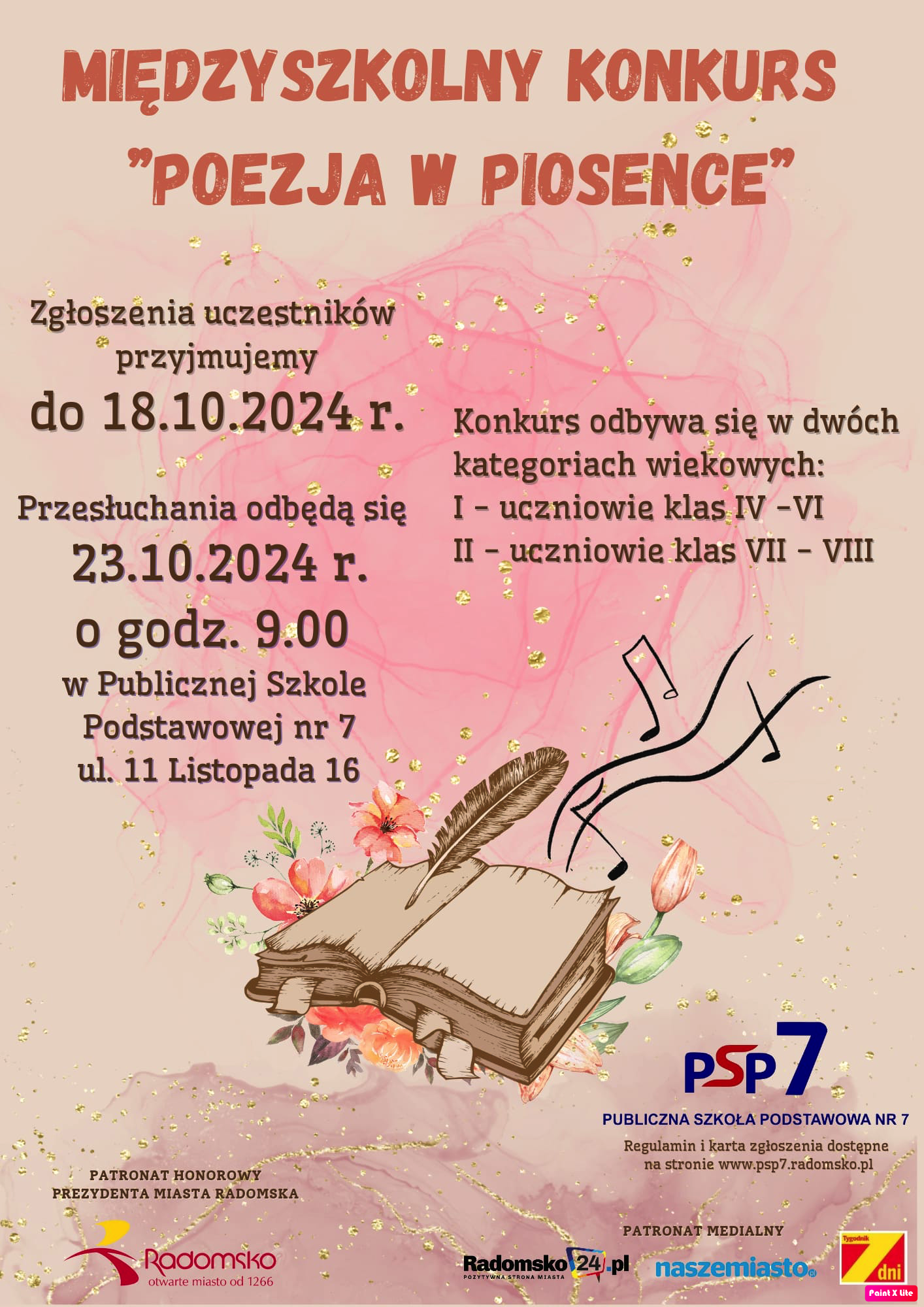 Międzyszkolny Konkurs Wokalny  - Poezja w piosence